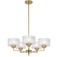 Pendant Light 5 Light E14 660mm Antique Gold Clear Moreno Telbix