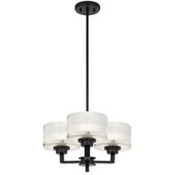 Pendant Light 3 Light E14 460mm Antique Silver Clear Moreno Telbix