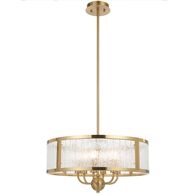 Pendant Light 6 Light E14 500mm Polished Nickel Clear Norel Telbix