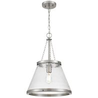 Pendant Light E27 370mm Nickel Clear Olmont Telbix