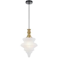 Pendant Light E27 380mm Antique Gold Frost Privas Telbix