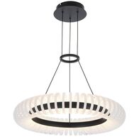 Pendant Light LED 40W Tri-Colour Dimmable 600mm Black Romay Telbix