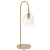 Table Lamp E14 Inline Switch Matt Brass Clear Rotif Telbix
