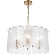 Pendant Light 6 Light E14 550mm Antique Gold Clear Samona Telbix