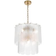 Pendant Light 8 Light E14 420mm Antique Gold Clear Samona Telbix