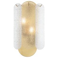 Wall Light 2 Light E14 Antique Gold Clear Samona Telbix