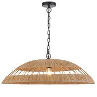 Pendant Light E27 800mm Natural Vallejo Telbix