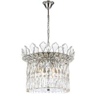 Pendant Light 6 Light E14 400mm Chrome Crystal Virell Telbix