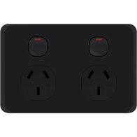 'Edgy Double Powerpoint 10A Type A+C 2.1A USB Matte Black Kasta'