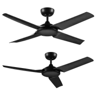 Nevada 52 Inch 1320mm Smart DC Ceiling Fan 4 Blade Black Domus