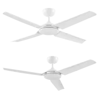 Nevada 56 Inch 1420mm Smart DC Ceiling Fan 4 Blade White Domus