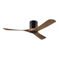Tundra 52 Inch Smart DC Ceiling Fan 3 Blade Black/Walnut Domus