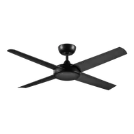 Twister 52 Inch 1320mm DC Ceiling Fan 4 Blade Black Domus