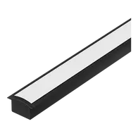 Opti-REC Recessed LED Profile Opal Diffuser Black Per Metre Domus
