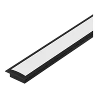Nova-24 Recessed LED Profile Opal Diffuser Black Per Metre Domus
