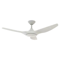 Strike 48 Inch 1220mm DC Ceiling Fan 3 Blade White/White Domus