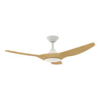 Strike 48 Inch 1220mm DC Ceiling Fan 3 Blade White/Oak Domus