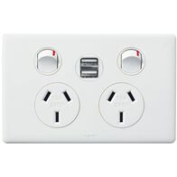 HPM LEGRAND Excel Life Double Power Point With Dual USB Charger