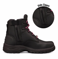 Black Zip Sided Boot | Water Resistant Leather | Steel Toe Cap | Slip Resistant by Oliver