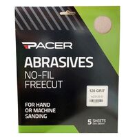 No-Fil Sandpaper Sheets 120G | Pack of 5 | Coarse Grit & Clogging Resistance | Durable by CW Brands
