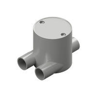 20mm Grey PVC 3-Way 'Y' Type Deep Junction Box