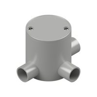 25mm Grey PVC 3-Way Deep Junction Box