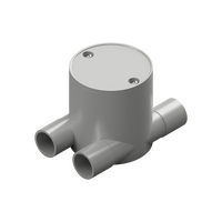 20mm Grey PVC 4-Way 'H' Type Deep Junction Box