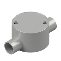 25mm Grey PVC 2-Way Shallow Junction Box