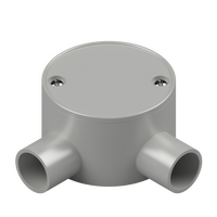 25mm Grey PVC 2-Way Angle Shallow Junction Box