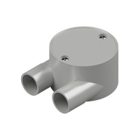 20mm Grey PVC 2-Way 'U' Type Shallow Junction Box