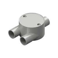 25mm Grey PVC 3-Way 'Y' Type Shallow Junction Box