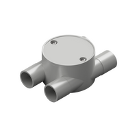 20mm Grey PVC 4-Way 'H' Type Shallow Junction Box