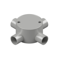 25mm Grey PVC 4-Way Shallow Junction Box