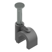 6.0mm Round Black Cable Clips - 100 Box