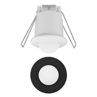 360° White/Black Mini PIR Recessed Mount Motion Sensor