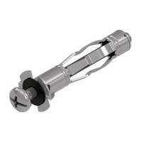 8mm penetration hole, 18mm max wall width, 46mm shaft length Hollow Wall Anchor - 100 Pack