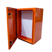Enclosure IP66 600x600x300 X15 Orange Gloss, Back Plate, Escutcheon, Aluminium Gland Plate Top & Bottom