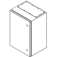Enclosure IP66 600x600x300 X15 Orange Gloss, Back Plate, Escutcheon, Aluminium Gland Plate Top & Bottom