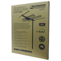 High Gain Digital TV Antenna FM + VHF (6-12) with 80dB 4G/5G Filter