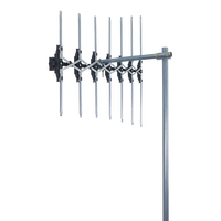 MAGNA Black High Gain 7 Element Log Periodic Digital TV Antenna VHF (6-12) with 50dB 4G/5G Filter (5 Pack)