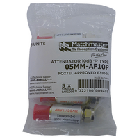 Attenuator 10dB 'F' Type Power Pass (5 Pack)