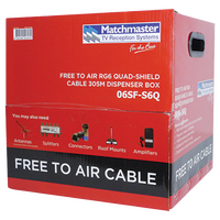 305m RG6 Free-to-Air Quad-shield Coaxial Cable Dispenser Box