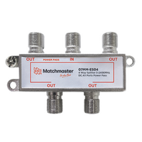 4 Way Splitter 'F' Type 5-2400MHz Power Pass All Ports (Bag)