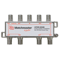 8 Way Splitter 'F' Type 5-2400MHz Power Pass All Ports (Bag)