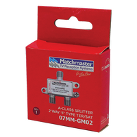 2 Way ‘F’ Type Splitter 5-2450MHz AC/DC One Port Power Pass