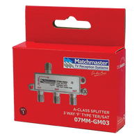 3 Way ‘F’ Type Splitter 5-2450MHz AC/DC One Port Power Pass