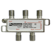 4 Way ‘F’ Type Splitter 5-2450MHz AC/DC One Port Power Pass