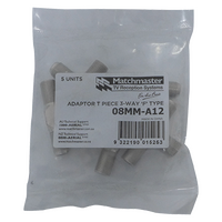 T Piece 3 Way 'F' Type Female Adaptor (5 Pack)