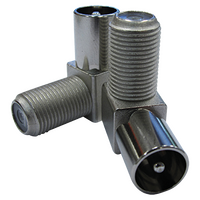 'F' Female to IEC Male Right Angle Adaptor (5 Pack)