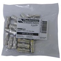 'F' Male to IEC (PAL) Male Adaptor (20 Pack)